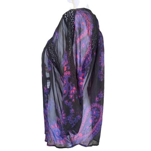 Express Womens Top Size Small Kimono Duster Cardigan Cover Up Multicolor - Picture 6 of 10